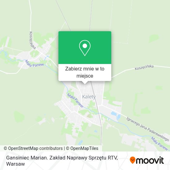 Mapa Gansiniec Marian. Zakład Naprawy Sprzętu RTV