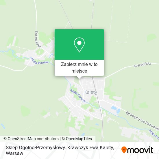 Mapa Sklep Ogólno-Przemysłowy. Krawczyk Ewa Kalety