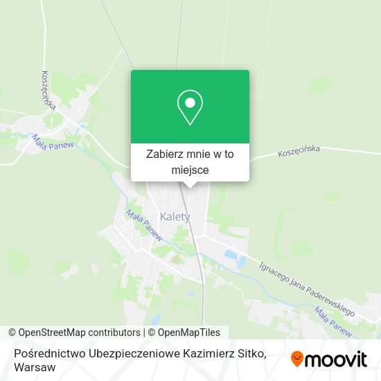 Mapa Pośrednictwo Ubezpieczeniowe Kazimierz Sitko