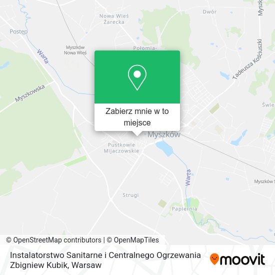 Mapa Instalatorstwo Sanitarne i Centralnego Ogrzewania Zbigniew Kubik