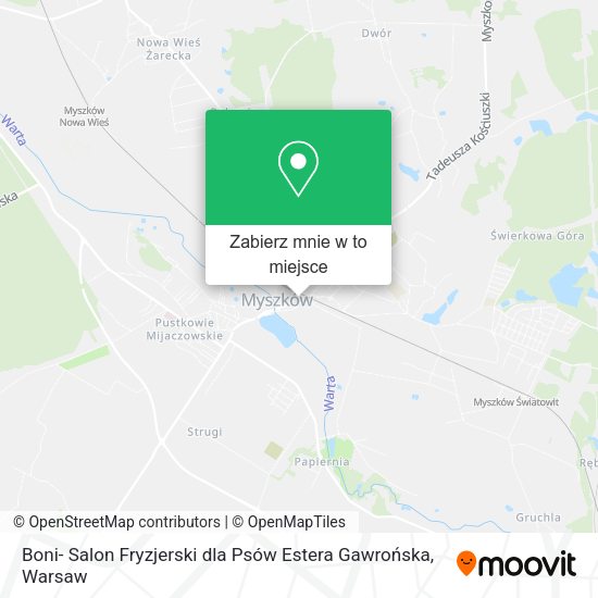 Mapa Boni- Salon Fryzjerski dla Psów Estera Gawrońska