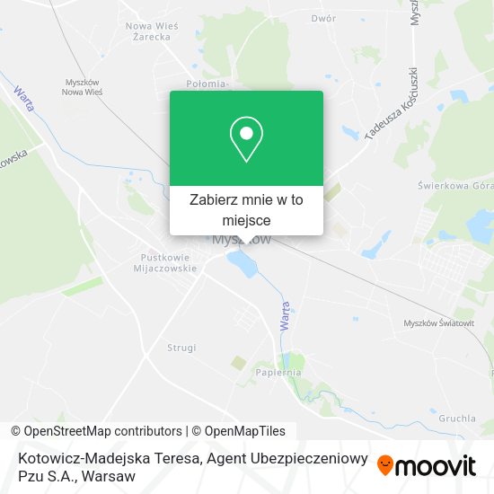 Mapa Kotowicz-Madejska Teresa, Agent Ubezpieczeniowy Pzu S.A.