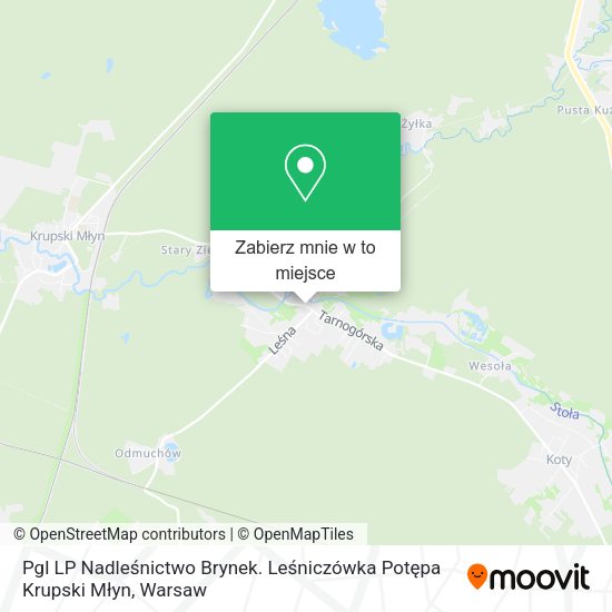 Mapa Pgl LP Nadleśnictwo Brynek. Leśniczówka Potępa Krupski Młyn