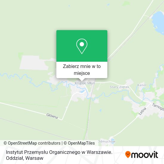 Mapa Instytut Przemysłu Organicznego w Warszawie. Oddział