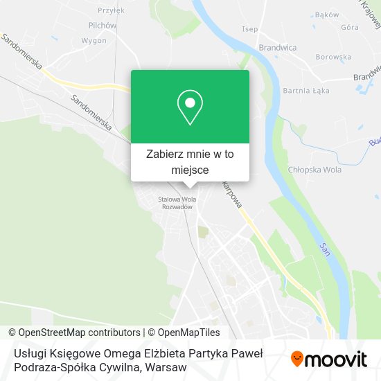 Mapa Usługi Księgowe Omega Elżbieta Partyka Paweł Podraza-Spółka Cywilna