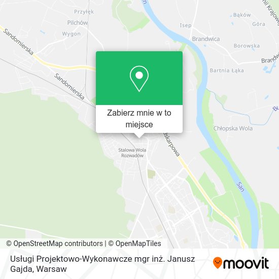 Mapa Usługi Projektowo-Wykonawcze mgr inż. Janusz Gajda