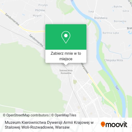 Mapa Muzeum Kierownictwa Dywersji Armii Krajowej w Stalowej Woli-Rozwadowie