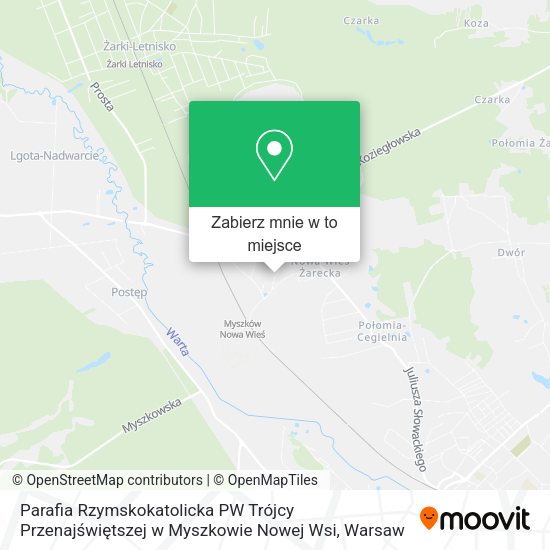 Mapa Parafia Rzymskokatolicka PW Trójcy Przenajświętszej w Myszkowie Nowej Wsi