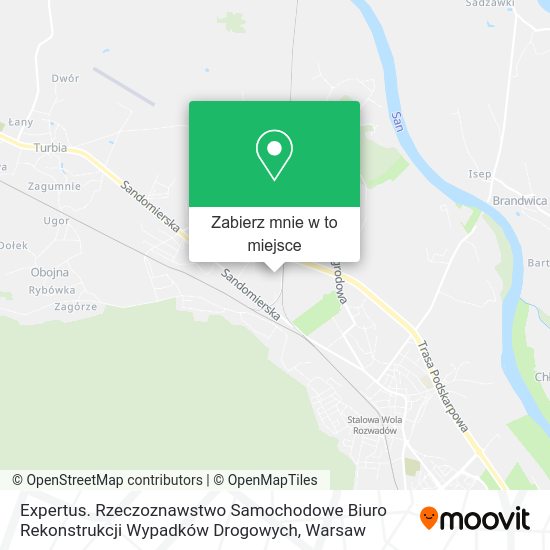 Mapa Expertus. Rzeczoznawstwo Samochodowe Biuro Rekonstrukcji Wypadków Drogowych