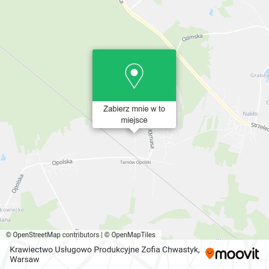 Mapa Krawiectwo Usługowo Produkcyjne Zofia Chwastyk