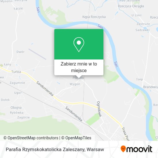 Mapa Parafia Rzymskokatolicka Zaleszany