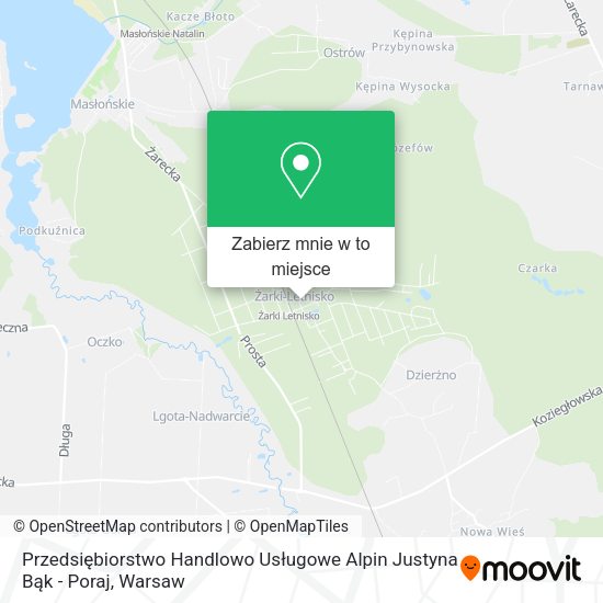 Mapa Przedsiębiorstwo Handlowo Usługowe Alpin Justyna Bąk - Poraj