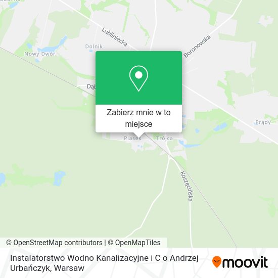 Mapa Instalatorstwo Wodno Kanalizacyjne i C o Andrzej Urbańczyk