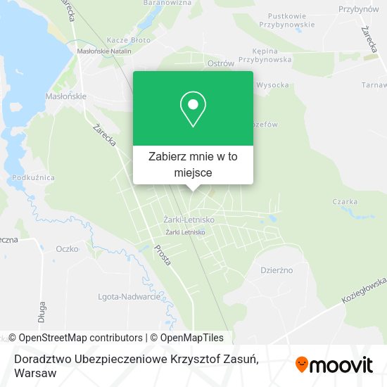 Mapa Doradztwo Ubezpieczeniowe Krzysztof Zasuń