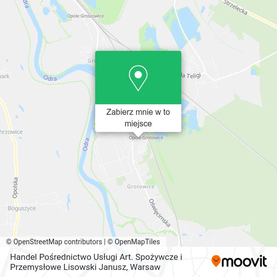 Mapa Handel Pośrednictwo Usługi Art. Spożywcze i Przemysłowe Lisowski Janusz