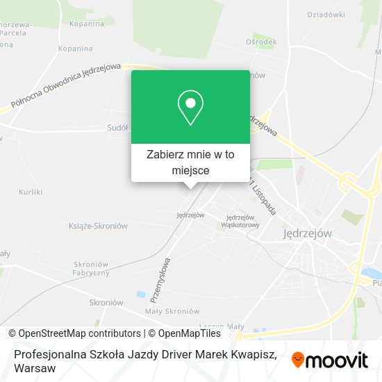 Mapa Profesjonalna Szkoła Jazdy Driver Marek Kwapisz