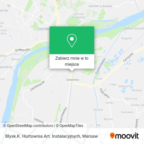 Mapa Błysk.K. Hurtownia Art. Instalacyjnych