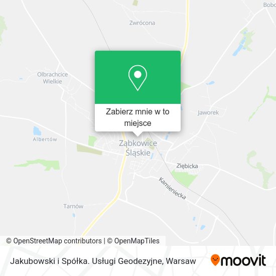 Mapa Jakubowski i Spółka. Usługi Geodezyjne