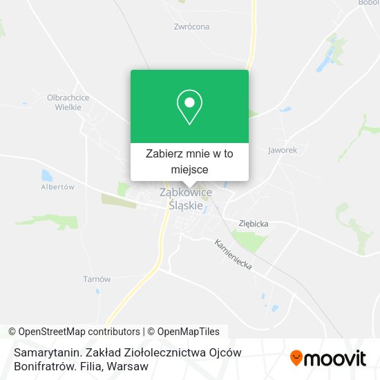 Mapa Samarytanin. Zakład Ziołolecznictwa Ojców Bonifratrów. Filia