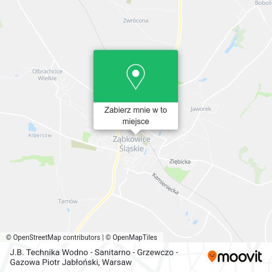 Mapa J.B. Technika Wodno - Sanitarno - Grzewczo - Gazowa Piotr Jabłoński