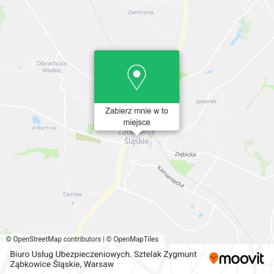 Mapa Biuro Usług Ubezpieczeniowych. Sztelak Zygmunt Ząbkowice Śląskie