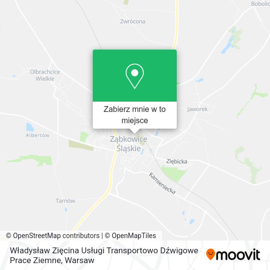 Mapa Władysław Zięcina Usługi Transportowo Dźwigowe Prace Ziemne