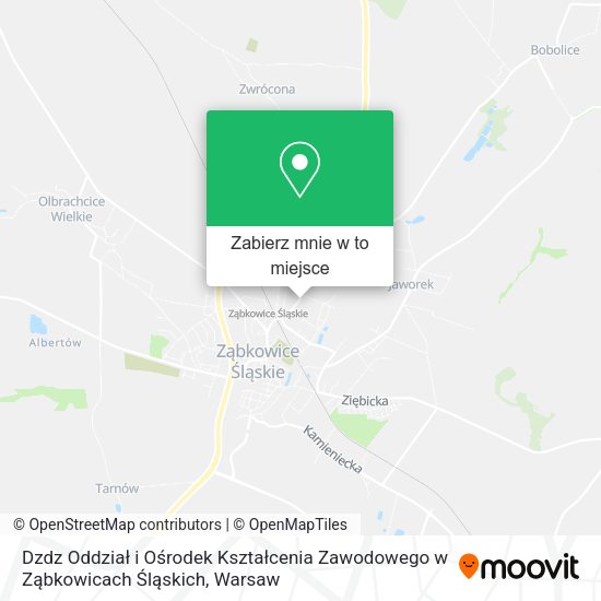 Mapa Dzdz Oddział i Ośrodek Kształcenia Zawodowego w Ząbkowicach Śląskich