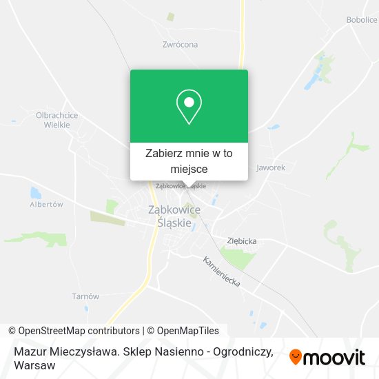 Mapa Mazur Mieczysława. Sklep Nasienno - Ogrodniczy