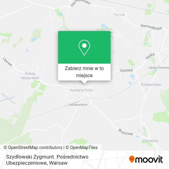 Mapa Szydłowski Zygmunt. Pośrednictwo Ubezpieczeniowe