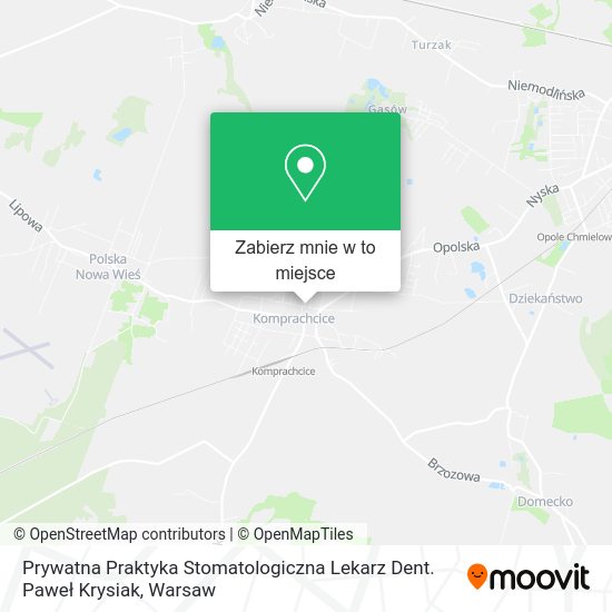 Mapa Prywatna Praktyka Stomatologiczna Lekarz Dent. Paweł Krysiak