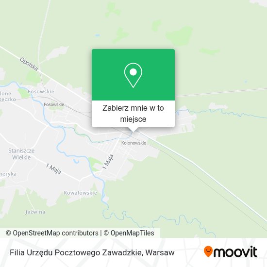 Mapa Filia Urzędu Pocztowego Zawadzkie