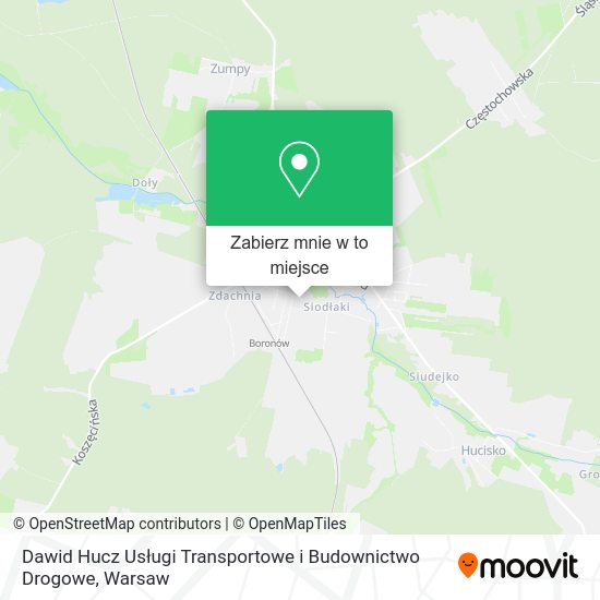 Mapa Dawid Hucz Usługi Transportowe i Budownictwo Drogowe