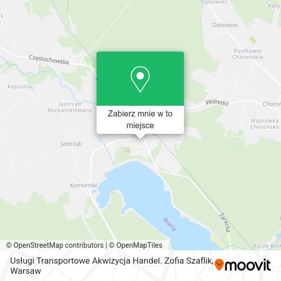 Mapa Usługi Transportowe Akwizycja Handel. Zofia Szaflik