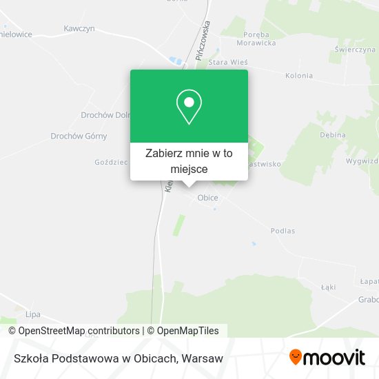 Mapa Szkoła Podstawowa w Obicach