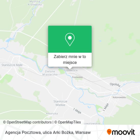 Mapa Agencja Pocztowa, ulica Arki Bożka