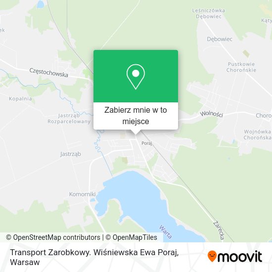 Mapa Transport Zarobkowy. Wiśniewska Ewa Poraj