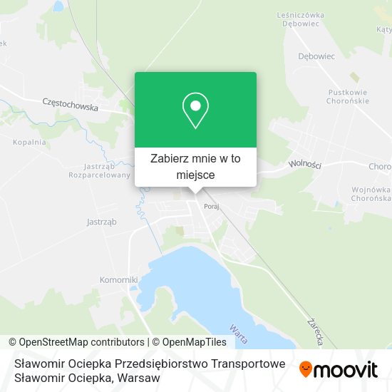 Mapa Sławomir Ociepka Przedsiębiorstwo Transportowe Sławomir Ociepka