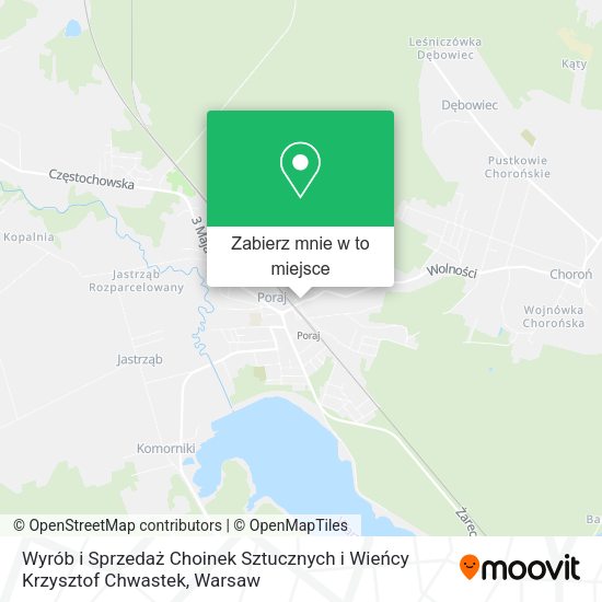 Mapa Wyrób i Sprzedaż Choinek Sztucznych i Wieńcy Krzysztof Chwastek