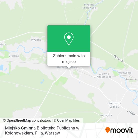 Mapa Miejsko-Gminna Biblioteka Publiczna w Kolonowskiem. Filia