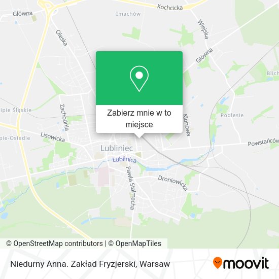 Mapa Niedurny Anna. Zakład Fryzjerski