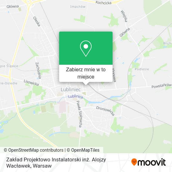 Mapa Zakład Projektowo Instalatorski inż. Alojzy Wacławek