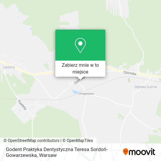 Mapa Godent Praktyka Dentystyczna Teresa Sordoń-Gowarzewska