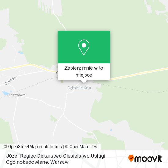 Mapa Józef Regiec Dekarstwo Ciesielstwo Usługi Ogólnobudowlane