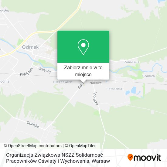 Mapa Organizacja Związkowa NSZZ Solidarność Pracowników Oświaty i Wychowania