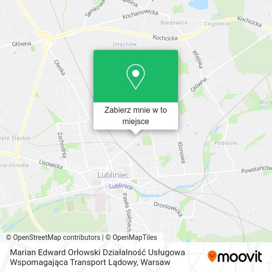 Mapa Marian Edward Orłowski Działalność Usługowa Wspomagająca Transport Lądowy