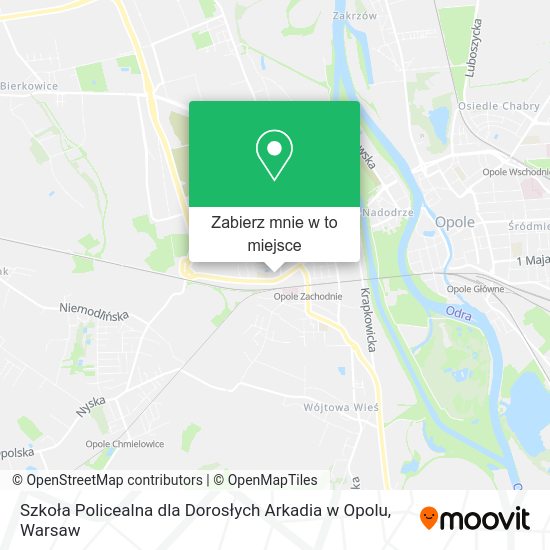 Mapa Szkoła Policealna dla Dorosłych Arkadia w Opolu