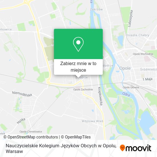 Mapa Nauczycielskie Kolegium Języków Obcych w Opolu