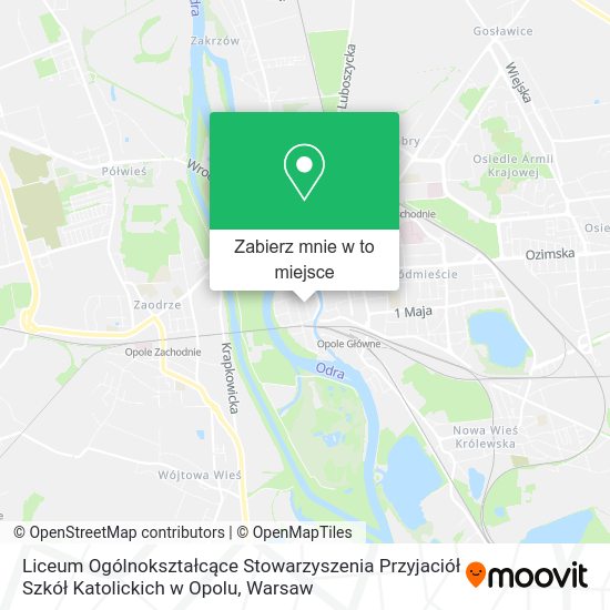 Mapa Liceum Ogólnokształcące Stowarzyszenia Przyjaciół Szkół Katolickich w Opolu