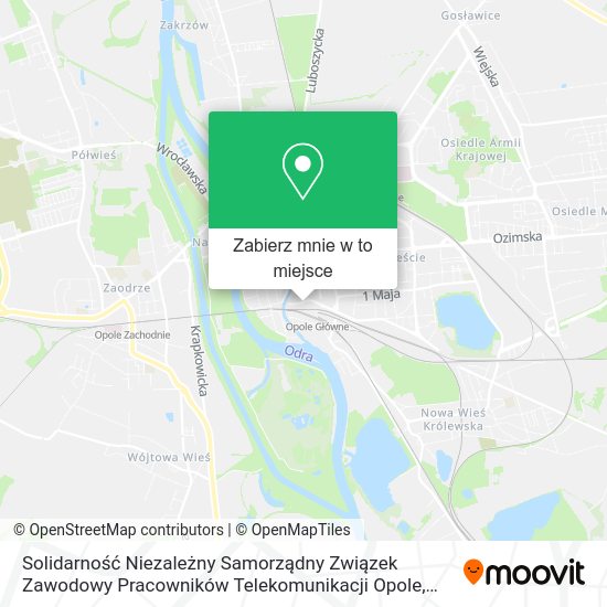 Mapa Solidarność Niezależny Samorządny Związek Zawodowy Pracowników Telekomunikacji Opole