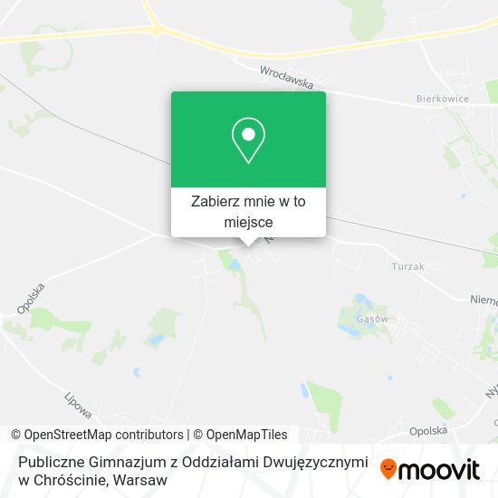 Mapa Publiczne Gimnazjum z Oddziałami Dwujęzycznymi w Chróścinie